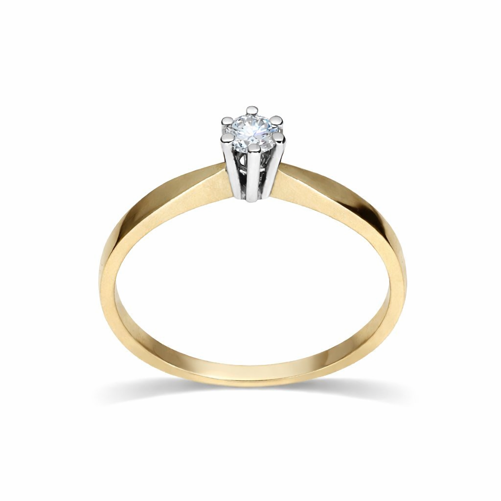 Geelgouden Solitair Ring 0.17 crt.